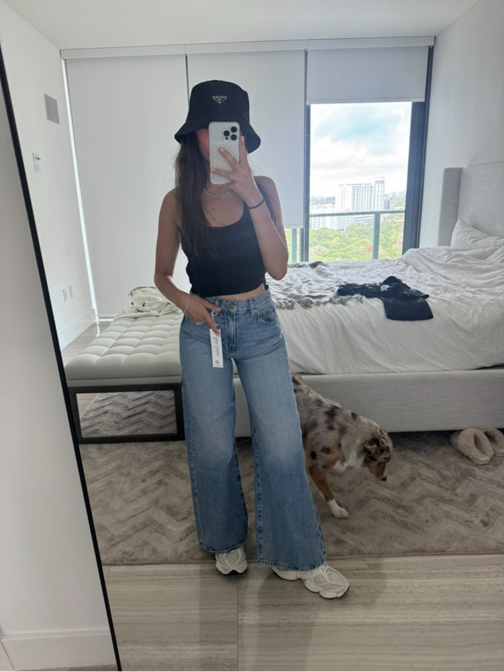 Nelle Atelier the Laura Wide Leg Light Blue Denim Jeans